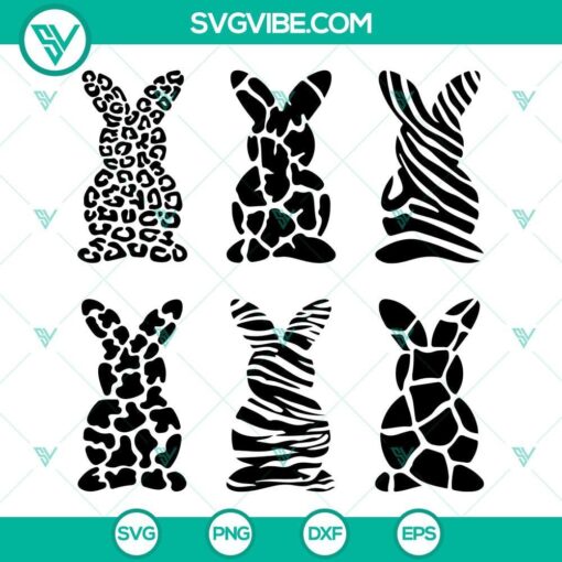 leopard print bunny svg easter bunny svg bunny svg bundle 5 mockup