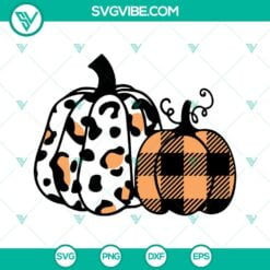 Halloween, SVG Files, Thanks Giving, Leopard Pumpkin And Cow Print Pumpkin SVG 3