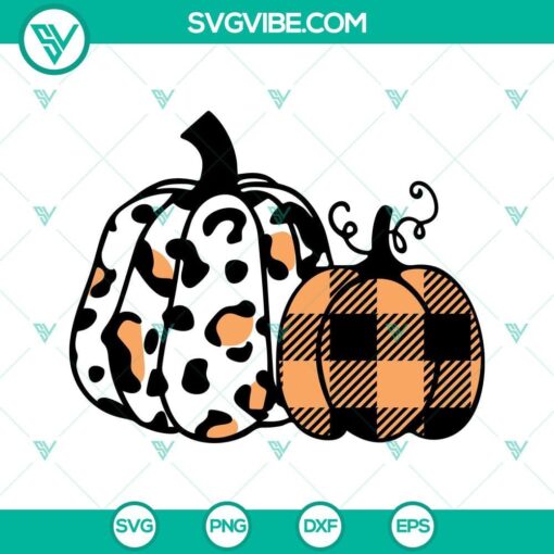 leopard pumpkin and buffalo plaid pumpkin svg fall pumpkin halloween svg dxf eps png files for cricut 10 mockup