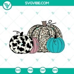 Halloween, SVG Files, Thanks Giving, Leopard Pumpkin And Cow Print Pumpkin SVG 8