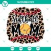 Leopard Softball Mom SVG with leopard pattern design & softball text in SVG, PNG, DXF, EPS formats for crafting projects.