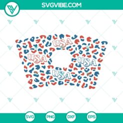 4th Of July, Starbucks Cup Wrap, SVG Files, Leopard USA Starbucks Cup SVG 13