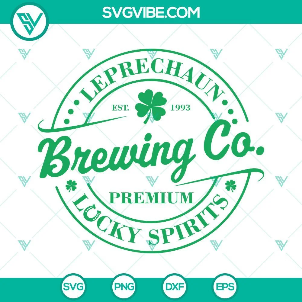 St Patrick's Day, SVG Files, Leprechaun Brewing Co SVG File, Lucky Spirits SVG 1