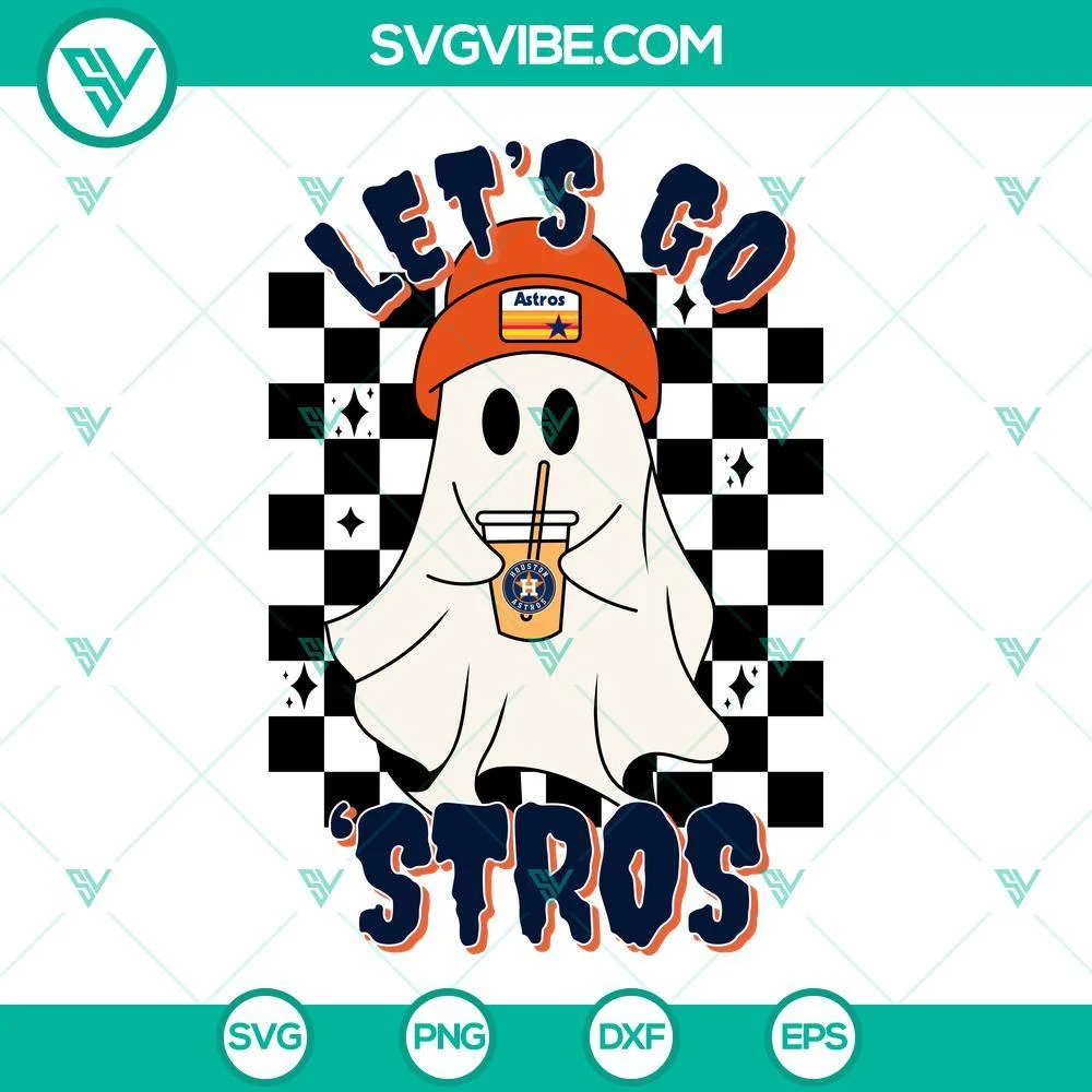 Halloween, Sports, SVG Files, Let’s Go Astros Boo Ghost SVG File, Houston 1