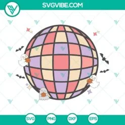 let s go ghouls disco ball svg funny ghost svg cute halloween retro svg png dxf eps for shirt 9 mockup