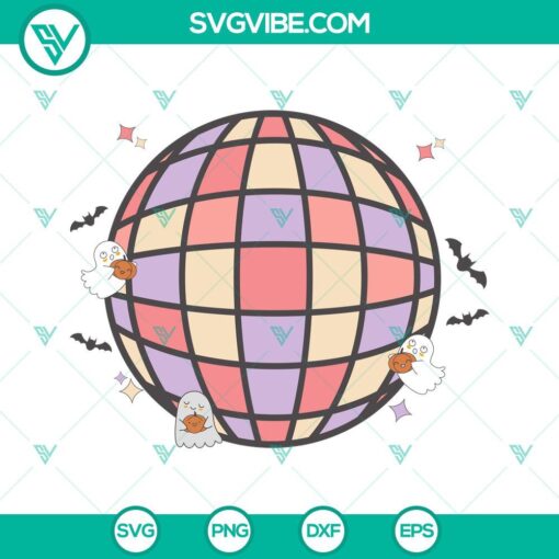 let s go ghouls disco ball svg funny ghost svg cute halloween retro svg png dxf eps for shirt 9 mockup