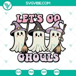 Halloween, SVG Files, Let’s Go Ghouls SVG Files, Cute Ghosts SVG Images, 2