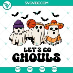 Let&rsquo;s Go Ghouls SVG File, Halloween Retro Ghost SVG File, Ghouls SVG File