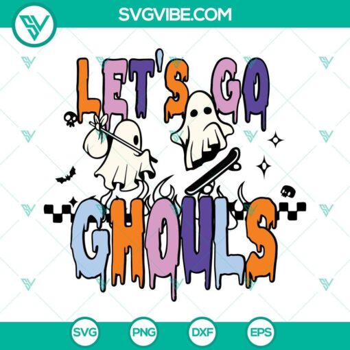 let s go ghouls svg halloween spooky ghost svg hippie halloween svg 3 mockup