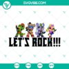 FNAF Glamrock Band SVG image download featuring Let's Rock design, ideal for Five Nights At Freddy's fans.