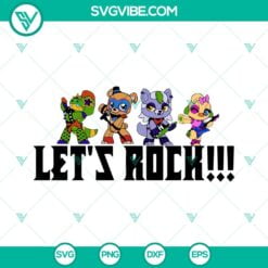 Movies, SVG Files, Let’s Rock SVG Download, FNAF Glamrock Band SVG Image, 2