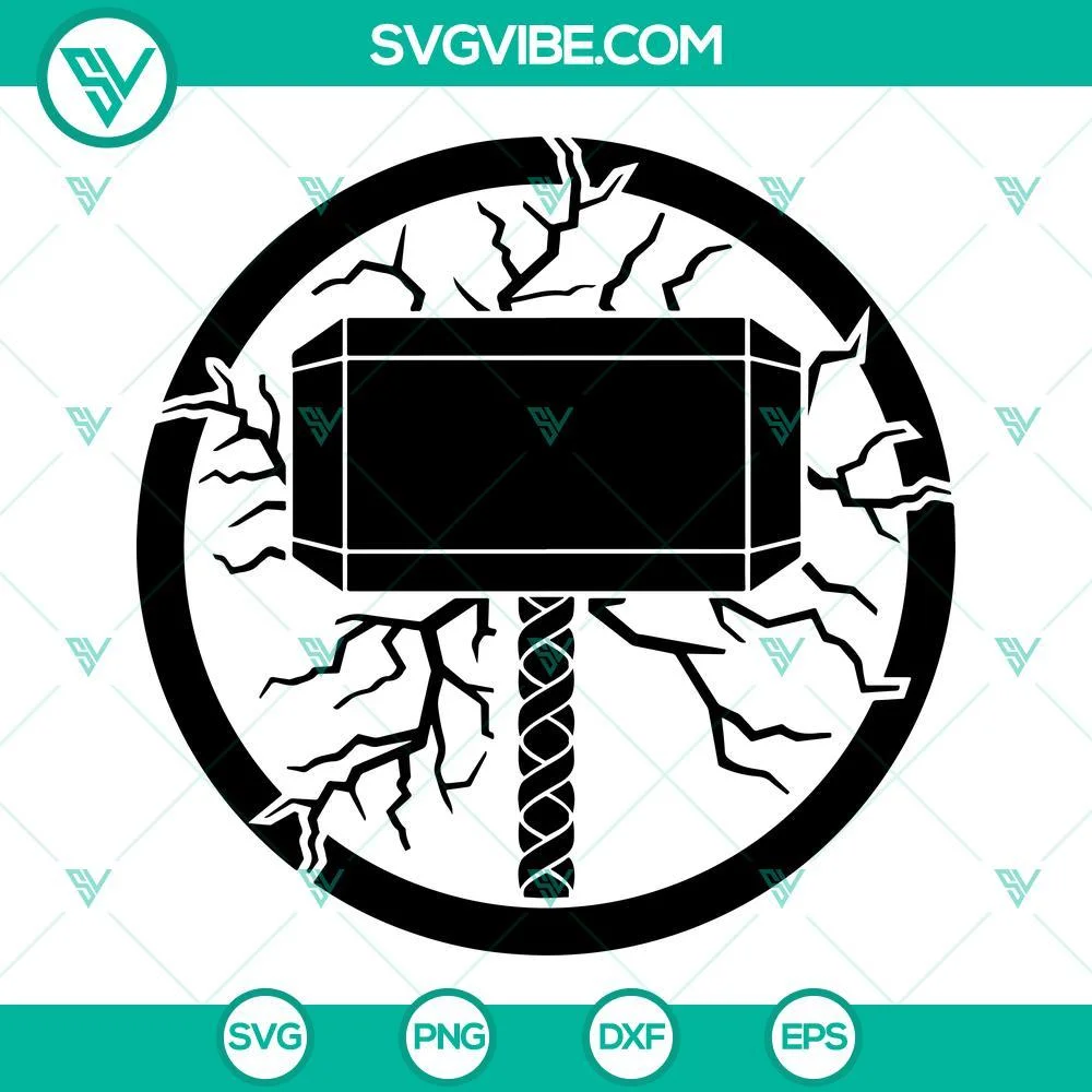 Movies, SVG Files, Lightning Bolts Thor Hammer SVG File, Thor Hammer SVG 1