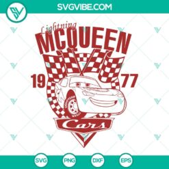 Disney, SVG Files, Cars Lightning Mcqueen 95 SVG File PNG DXF EPS Cricut 4