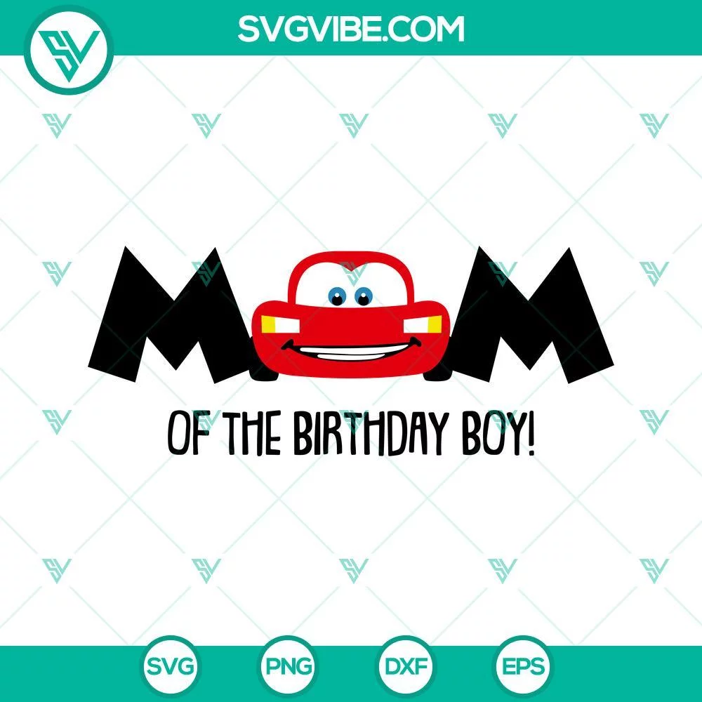 Birthday, Disney, SVG Files, Lightning McQueen Mom And Dad Of Birthday Boy SVG 1