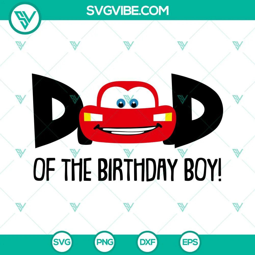 Birthday, Disney, SVG Files, Lightning McQueen Mom And Dad Of Birthday Boy SVG 2