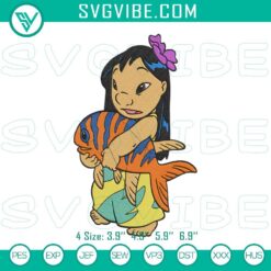 Disney Embroidery Designs, Embroidery Designs, Lilo Pelekai And Fish Embroidery 2