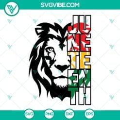 Juneteenth, SVG Files, Lion Face Juneteenth SVG File, Lion Juneteenth SVG 23