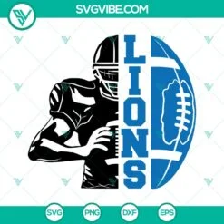 Football, Sports, SVG Files, Lions Football Half Player SVG Image, Lions Team 2