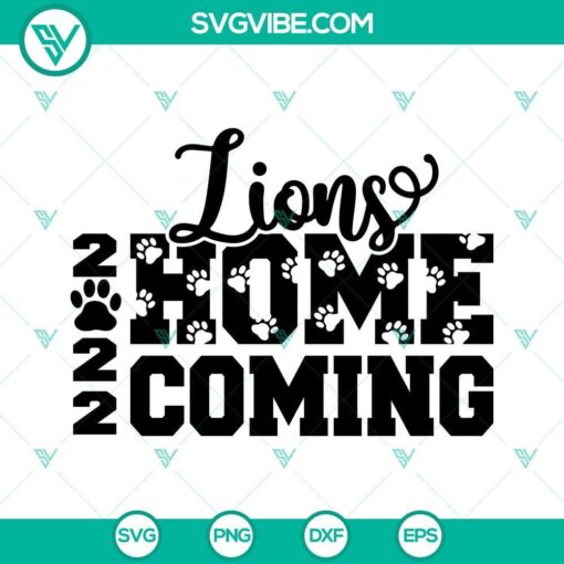 lions homecoming 2022 svg dxf eps png cricut silhouette 5 mockup