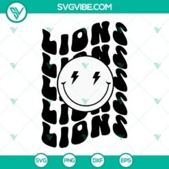 Sports, SVG Files, Lions Smiley Face SVG File, Lions SVG Download, Lions 2