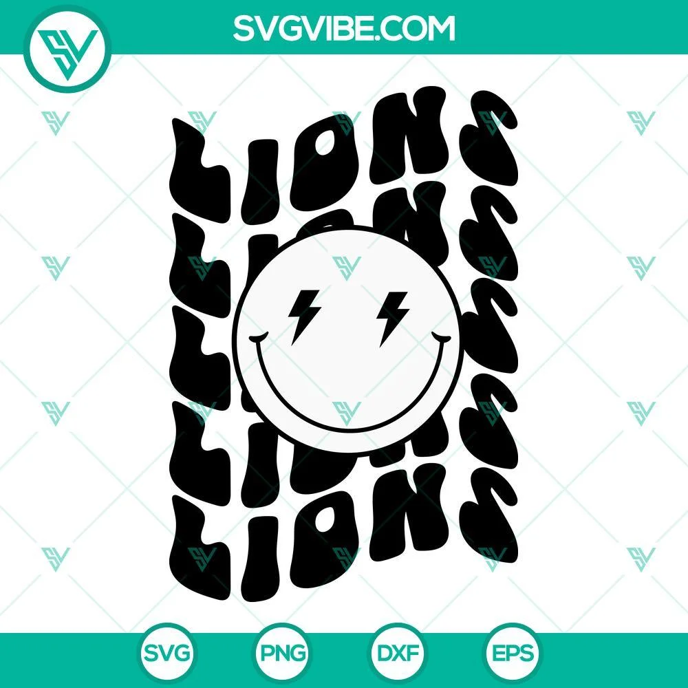 Sports, SVG Files, Lions Smiley Face SVG File, Lions SVG Download, Lions 1