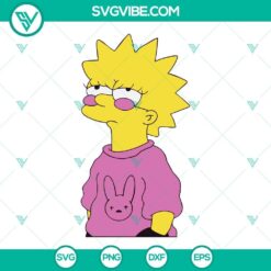 Lisa Bad Bunny SVG Image, Bad Bunny Simpson SVG Images, Lisa SVG Files, Simpsons SVG File