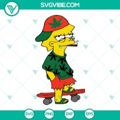 Cannabis, SVG Files, Lisa Simpson Smoking Weed SVG File, Lisa Simpson SVG Files 2