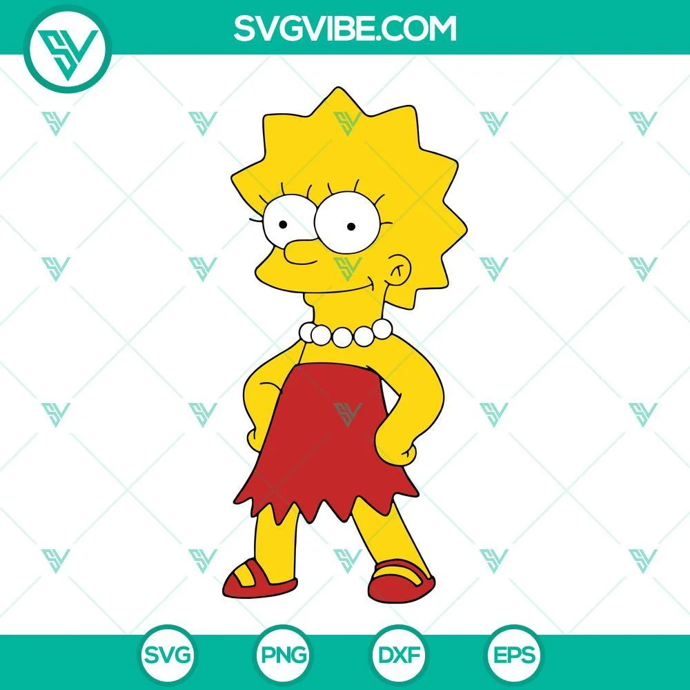 Cartoons, SVG Files, Lisa Simpson SVG Download PNG DXF EPS Silhouette Vector 1