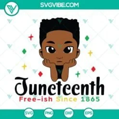 Juneteenth, SVG Files, Little Black Boy Juneteenth Free Ish Since 1865 SVG 2