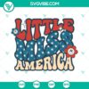 Little Miss America SVG design for July 4th celebration with American Babe theme, available for download in PNG and DXF formats.
