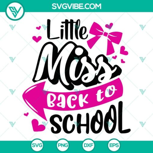 little miss back to school svg cute girl school shirt svg back to school svg 10 mockup