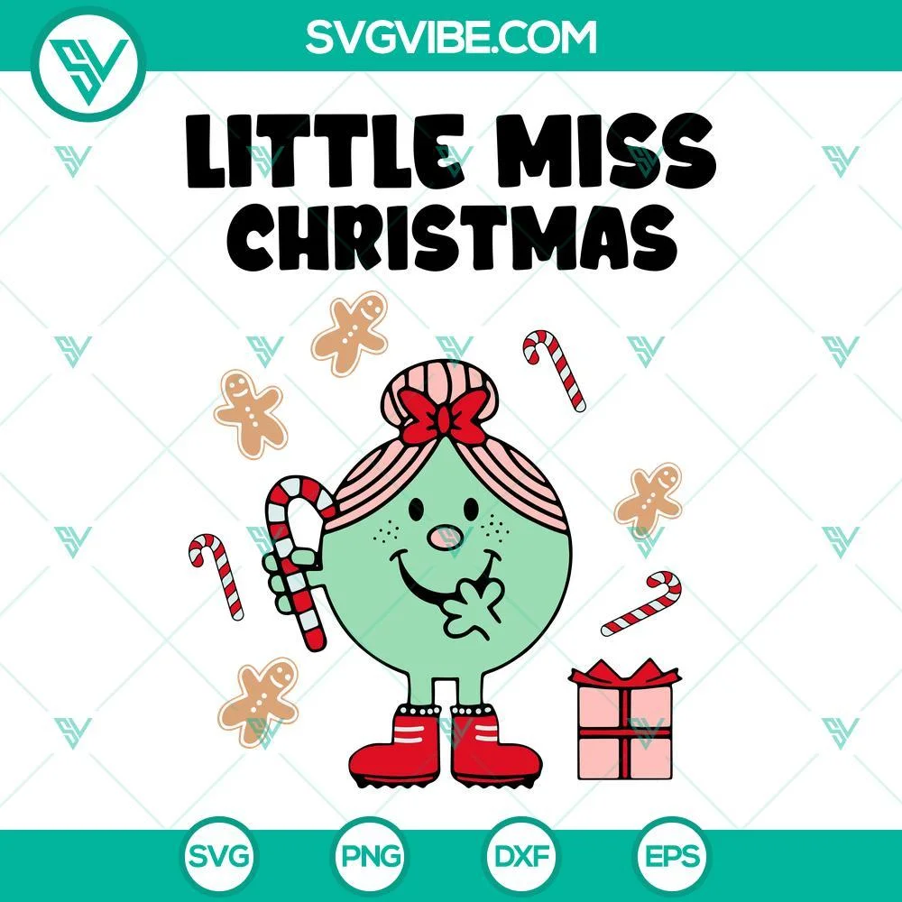 Christmas, SVG Files, Little Miss Christmas SVG Image, Kids Christmas SVG 1