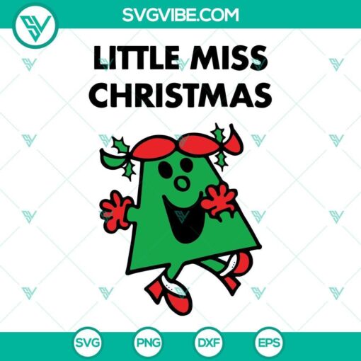 little miss christmas svg png dxf eps cut file for cricut silhouette 4 mockup