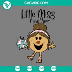 Happy New Year, SVG Files, Little Miss New Year SVG Download PNG DXF EPS Cut 19