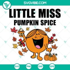 Halloween, SVG Files, Little Miss Pumpkin Spice SVG File, Little Miss SVG Image 1