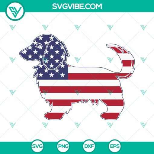 long haired dachshund dog american flag svg dog us flag svg 4th of july dog lover svg patriotic dog svg 1 mockup