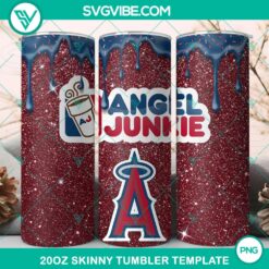 20oz Skinny Tumbler Template, Los Angeles Angels Dunkie Junkie Glitter 20oz 2