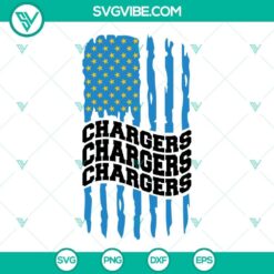 Los Angeles Chargers inspired American flag SVG and PNG football images for fans.