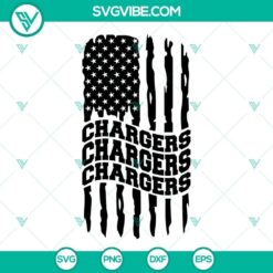 Los Angeles Chargers American Flag SVG Files, Chargers Football SVG Images PNG 2