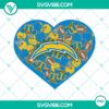 Los Angeles Chargers themed heart Valentine PNG files with designs for digital use.