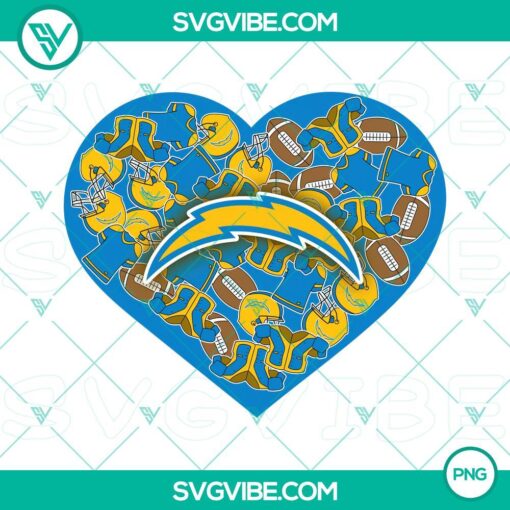 los angeles chargers heart valentine png file designs mockup