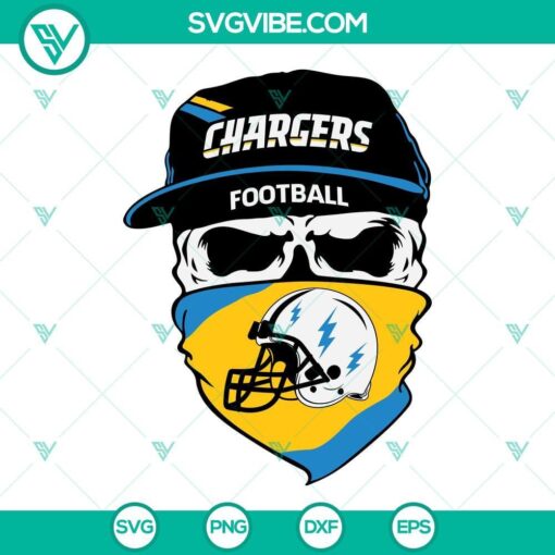 los angeles chargers skull svg chargers football svg png dxf eps cut files 3 mockup