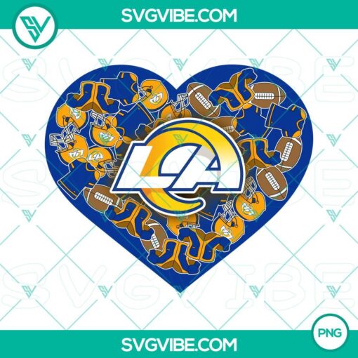 los angeles rams heart valentine png file designs mockup