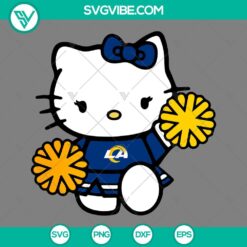 Cartoons, Sports, SVG Files, Los Angeles Rams Hello Kitty Cheerleader SVG 16