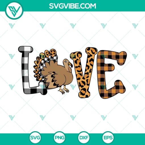 love buffalo plaid leopard turkey thanksgiving svg png dxf eps cricut silhouette clipart 6 mockup