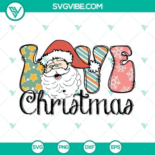 love christmas santa claus svg png dxf eps cut files for cricut silhouette 8 mockup