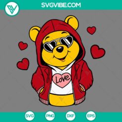 SVG Files, Valentine's Day, Love Heart Winnie the Pooh Svg, Valentines Day Svg, 2