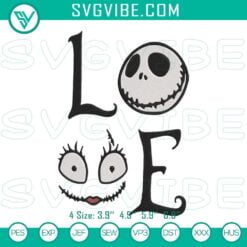 Embroidery Designs, Halloween Embroidery Designs, Love Jack And Sally 3