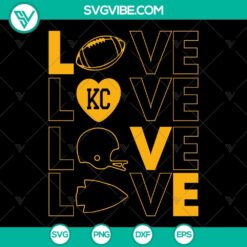 Football, Sports, SVG Files, Love KC Football SVG File, Kansas City Chiefs SVG 16