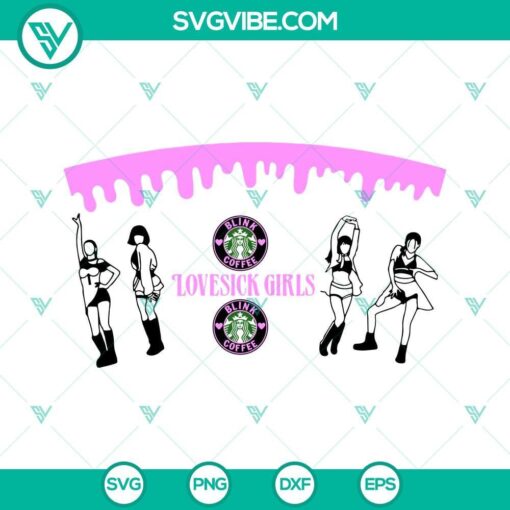 lovesick girls starbucks wrap svg 24oz venti full wrap svg blackpink template cup svg png dxf eps 10 mockup